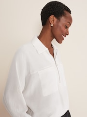 Phase Eight White Zip Front Cynthia Blouse - Image 5 of 6