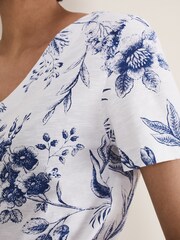 Phase Eight Natural Ryley Floral 100% Cotton Top - Image 5 of 6