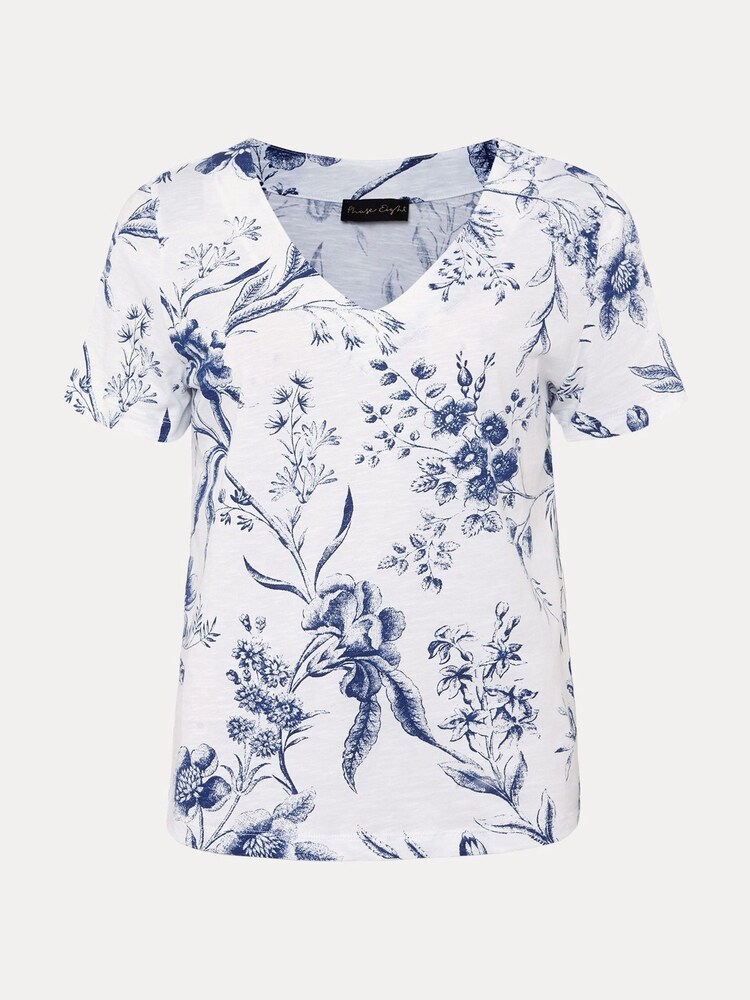 Phase Eight Natural Ryley Floral 100% Cotton Top - Image 6 of 6