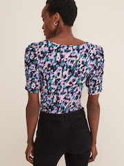 Phase Eight Blue Sasha Jersey Top - Image 2 of 6