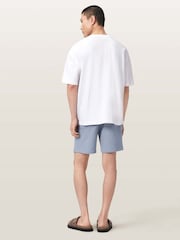 AllSaints Blue Asher Sweatshirt Shorts - Image 6 of 7
