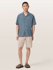 AllSaints Blue Robson Short Sleeve Shirt - Image 2 of 6