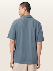 AllSaints Blue Robson Short Sleeve Shirt - Image 5 of 6