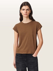 AllSaints Brown Anna T-Shirt - Image 1 of 7