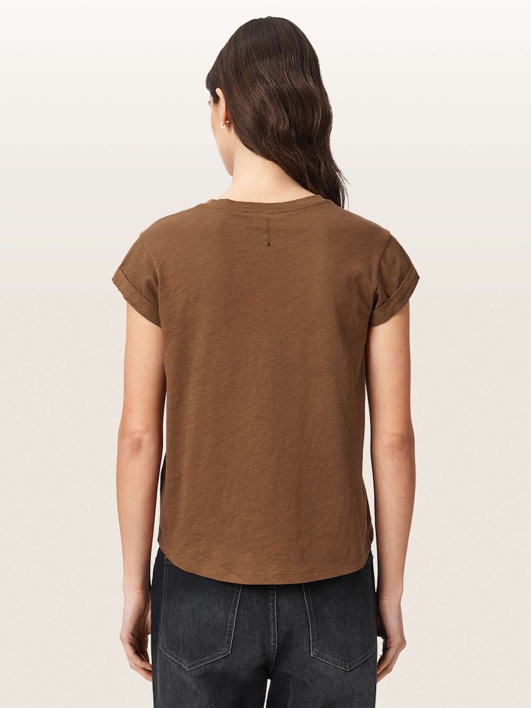 AllSaints Brown Anna T-Shirt - Image 2 of 7