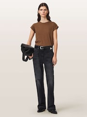 AllSaints Brown Anna T-Shirt - Image 4 of 7