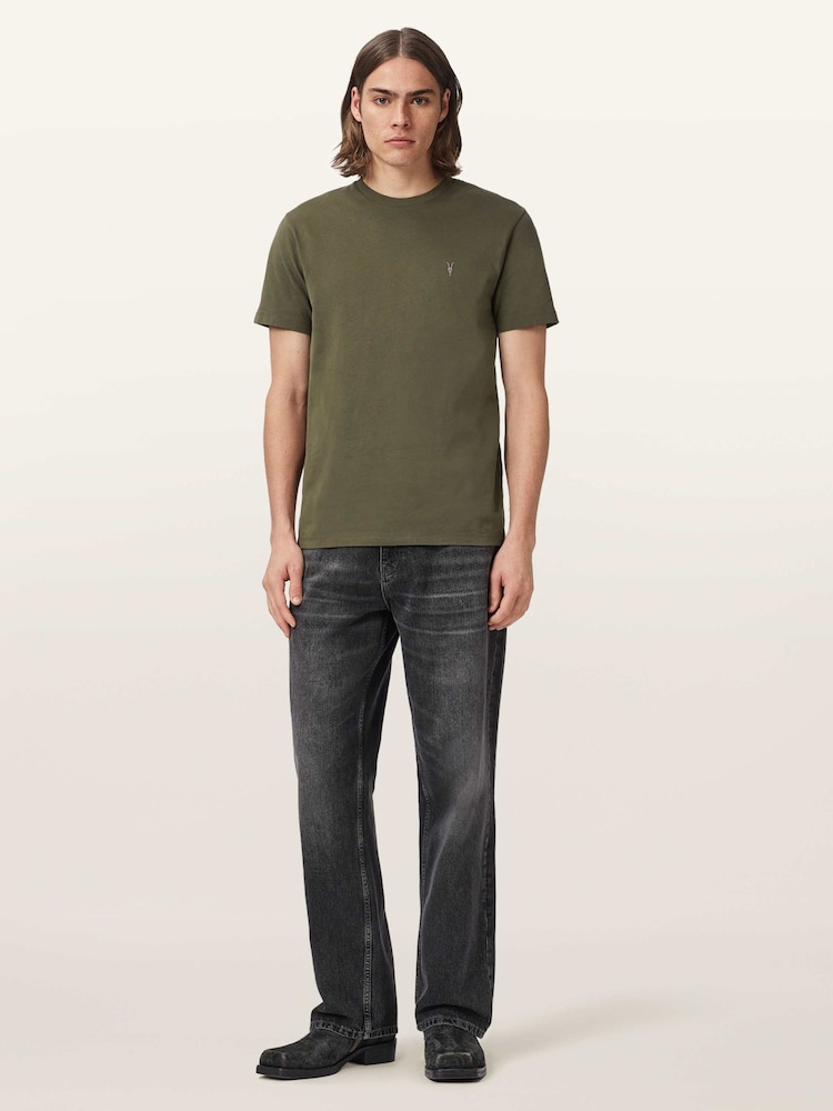 AllSaints Green Dexter Short Sleeve Crew Neck T-Shirt - Image 2 of 6