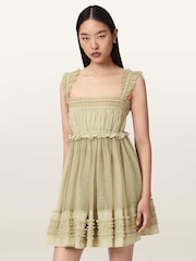 AllSaints Green Angela Dress - Image 1 of 6