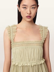 AllSaints Green Angela Dress - Image 3 of 6
