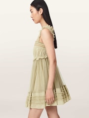 AllSaints Green Angela Dress - Image 4 of 6