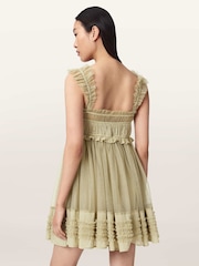 AllSaints Green Angela Dress - Image 5 of 6