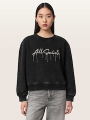AllSaints Black Chains Pippa Sweatshirt - Image 2 of 8