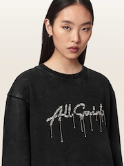 AllSaints Black Chains Pippa Sweatshirt - Image 4 of 8