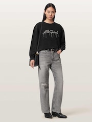AllSaints Black Chains Pippa Sweatshirt - Image 6 of 8