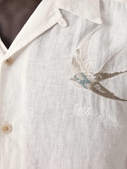 AllSaints Cream Avia Short Sleeve Shirt - Image 2 of 8
