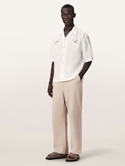 AllSaints Cream Avia Short Sleeve Shirt - Image 3 of 8