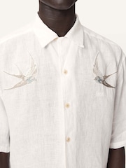 AllSaints Cream Avia Short Sleeve Shirt - Image 5 of 8