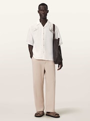 AllSaints Cream Avia Short Sleeve Shirt - Image 7 of 8