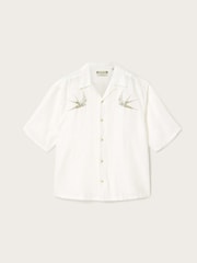 AllSaints Cream Avia Short Sleeve Shirt - Image 8 of 8