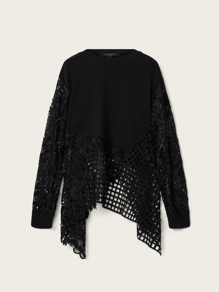 AllSaints Black Malorie Long Sleeve Top - Image 5 of 5