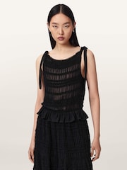 AllSaints Black Lotus Top - Image 1 of 6