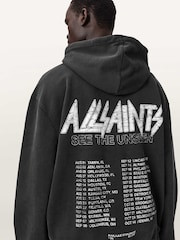AllSaints Black Chromium Over The Head Hoodie - Image 3 of 7