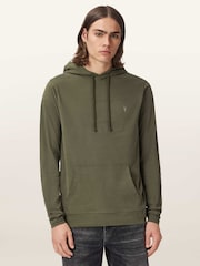 AllSaints Green Brace Over The Head Hoodie - Image 1 of 6