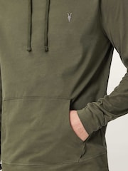 AllSaints Green Brace Over The Head Hoodie - Image 3 of 6