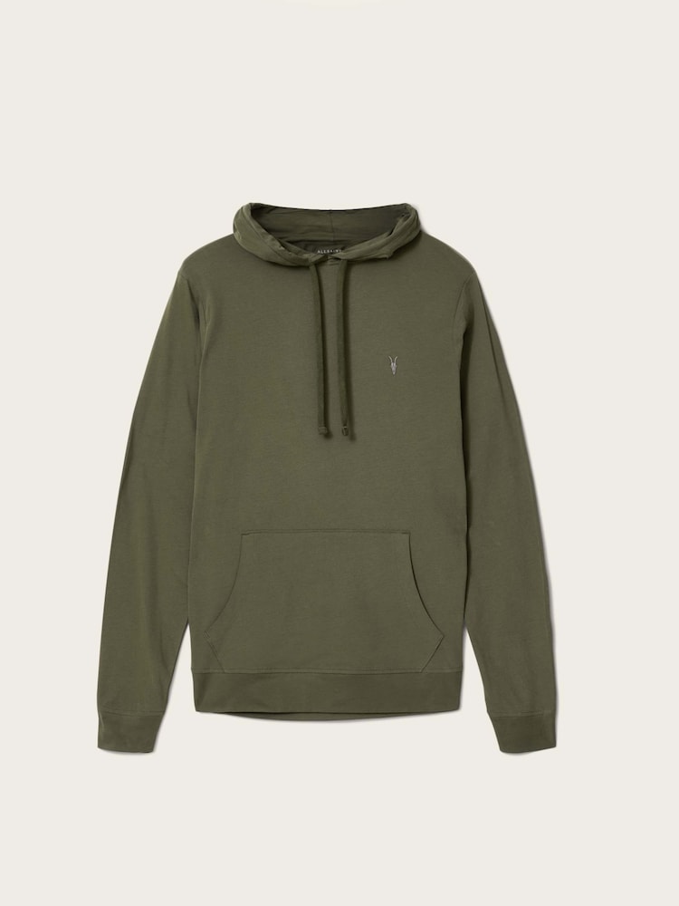 AllSaints Green Brace Over The Head Hoodie - Image 6 of 6