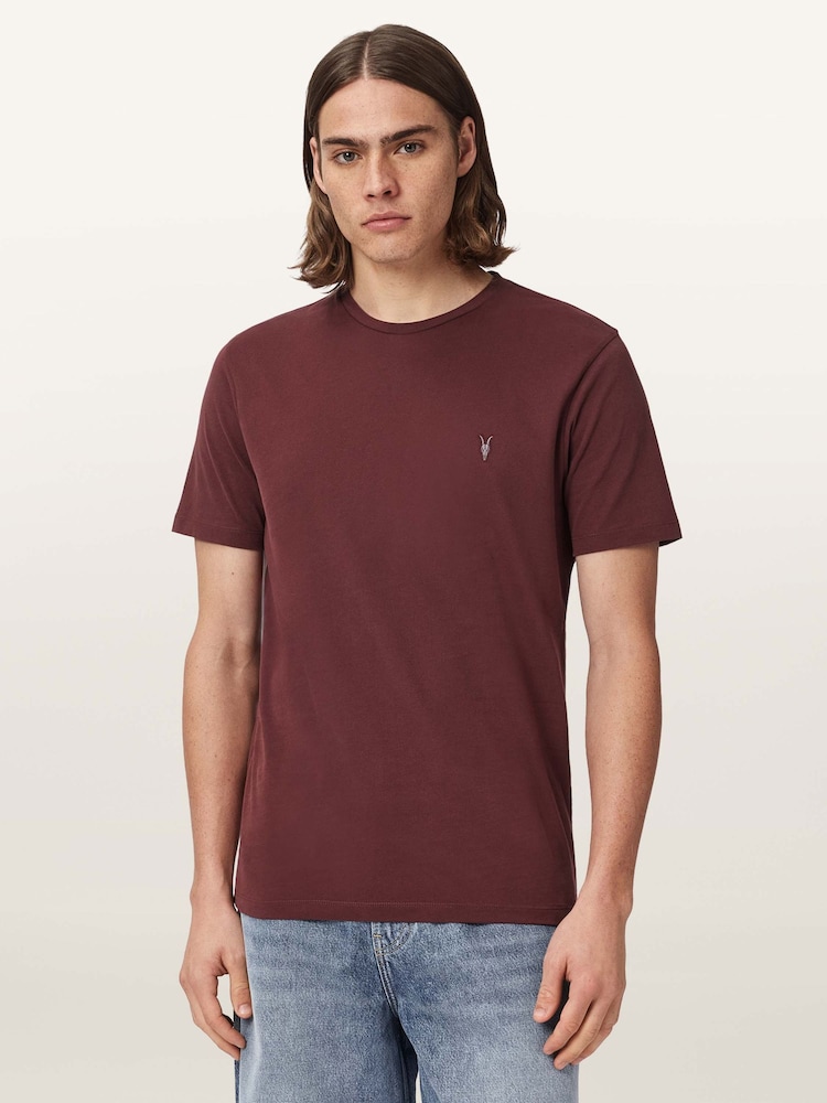 AllSaints Red Brace Short Sleeve Crew Neck T-Shirt - Image 1 of 6 AllSaints Red Brace Short Sleeve Crew Neck T-Shirt - Image 1 of 6