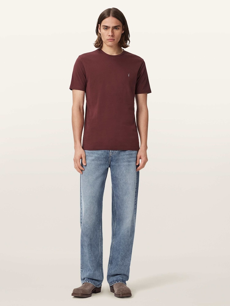AllSaints Red Brace Short Sleeve Crew Neck T-Shirt - Image 2 of 6 AllSaints Red Brace Short Sleeve Crew Neck T-Shirt - Image 2 of 6