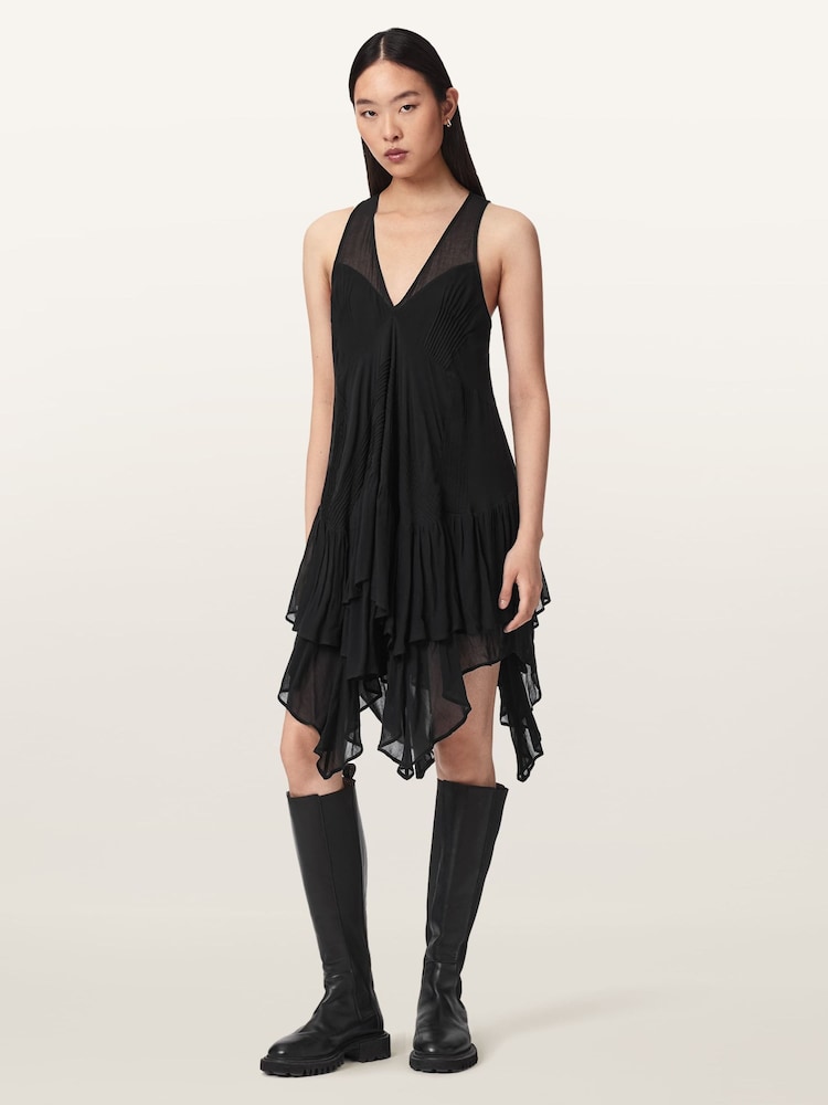 AllSaints Black Gretel Dress - Image 2 of 7 AllSaints Black Gretel Dress - Image 2 of 7