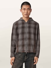 AllSaints Grey Santo Long Sleeve Shirt - Image 1 of 6