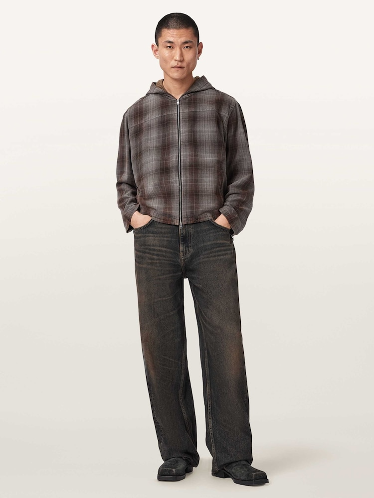 AllSaints Grey Santo Long Sleeve Shirt - Image 2 of 6