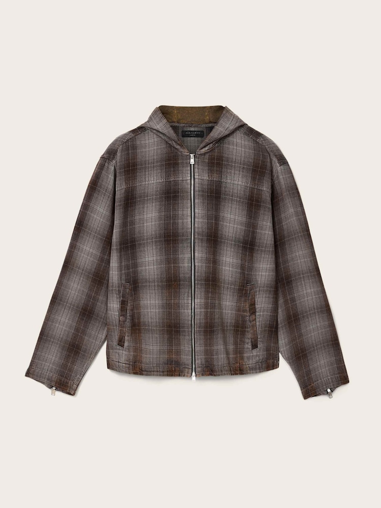 AllSaints Grey Santo Long Sleeve Shirt - Image 6 of 6