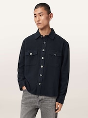 AllSaints Blue Haiku Long Sleeve Shirt - Image 1 of 7