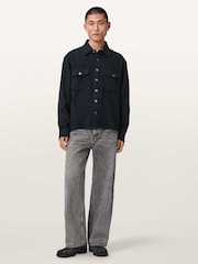 AllSaints Blue Haiku Long Sleeve Shirt - Image 2 of 7