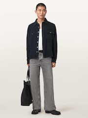 AllSaints Blue Haiku Long Sleeve Shirt - Image 6 of 7