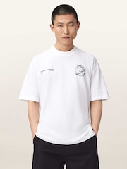 AllSaints White Caller Short Sleeve Crew Neck T-Shirt - Image 1 of 7