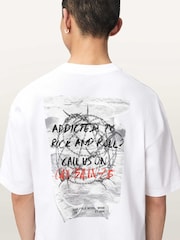 AllSaints White Caller Short Sleeve Crew Neck T-Shirt - Image 3 of 7