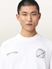 AllSaints White Caller Short Sleeve Crew Neck T-Shirt - Image 4 of 7