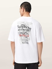 AllSaints White Caller Short Sleeve Crew Neck T-Shirt - Image 5 of 7