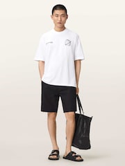 AllSaints White Caller Short Sleeve Crew Neck T-Shirt - Image 6 of 7