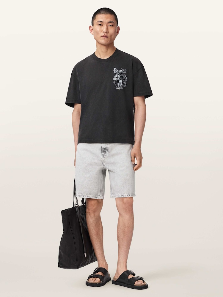 AllSaints Black Seraph Short Sleeve Crew Neck T-Shirt - Image 1 of 8