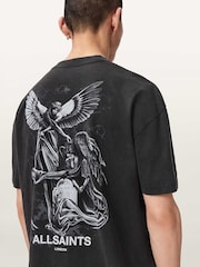 AllSaints Black Seraph Short Sleeve Crew Neck T-Shirt - Image 4 of 8