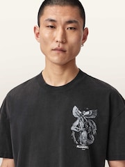 AllSaints Black Seraph Short Sleeve Crew Neck T-Shirt - Image 5 of 8