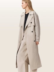 AllSaints Grey Linnie Lib Trench Coat - Image 5 of 8