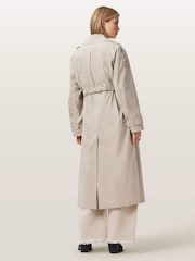 AllSaints Grey Linnie Lib Trench Coat - Image 6 of 8