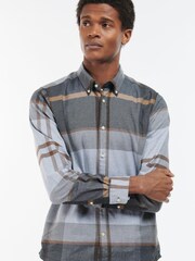 Barbour® Grey Iceloch Tartan Check Long Sleeve Cotton Shirt - Image 1 of 6