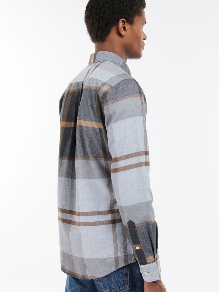 Barbour® Grey Iceloch Tartan Check Long Sleeve Cotton Shirt - Image 2 of 6 Barbour® Grey Iceloch Tartan Check Long Sleeve Cotton Shirt - Image 2 of 6